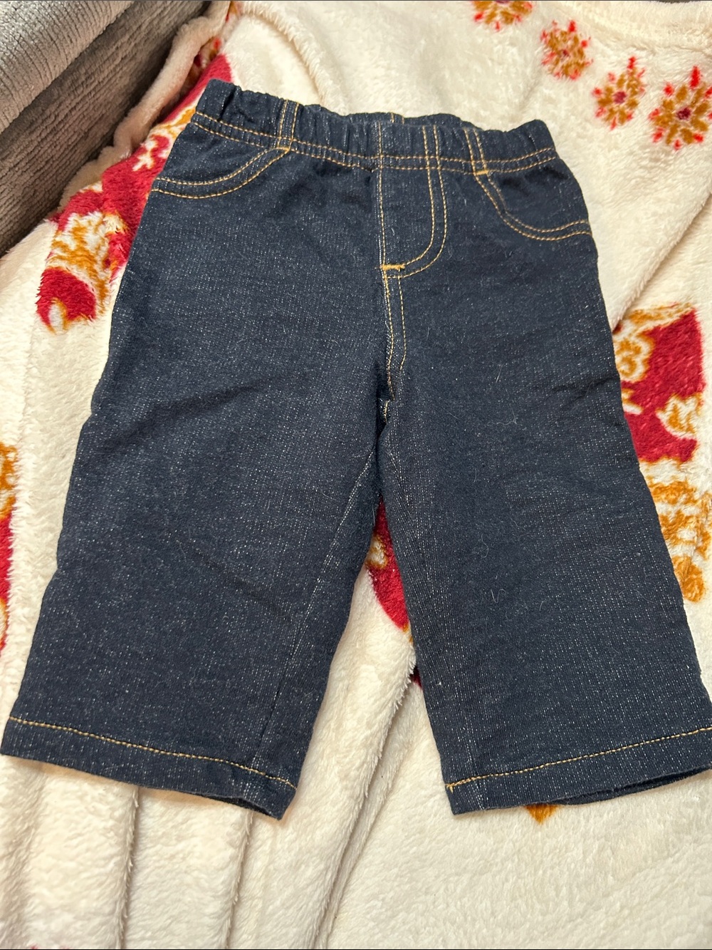 Baby Dark Blue Pull-On Denim Jeans - Elastic Waist